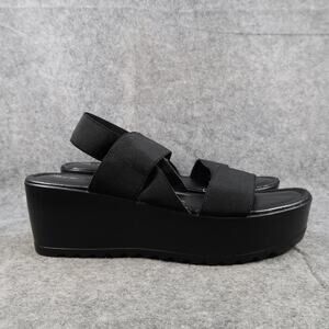 Mossimo Shoes Womens 11 Sandals Platform Slingback Stretchy Straps Black Casual